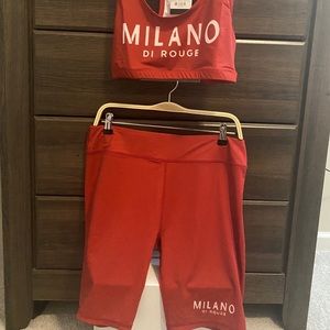 Milano di rouge two piece set. Red, brand new with tags. Shorts & top.